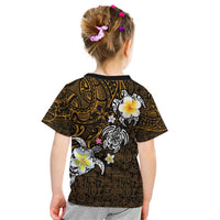 Hawaiian Turtle and Plumeria Kid T Shirt Polynesian Tattoo and Tribal Elements Pattern Orange Color LT03 - Polynesian Pride