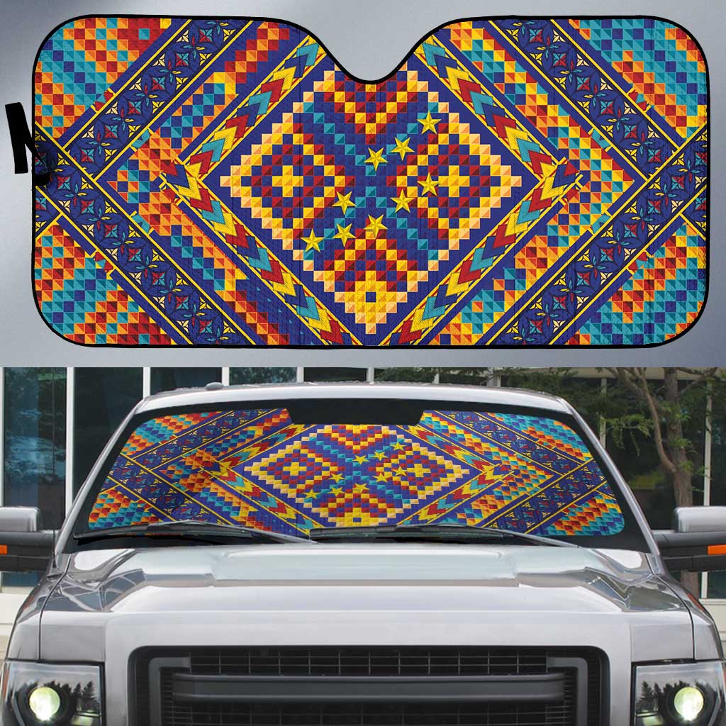 Kolose-Tuvalu Crochet Auto Sun Shade with Polynesian and Pacific Tattoos - Polynesian Pride