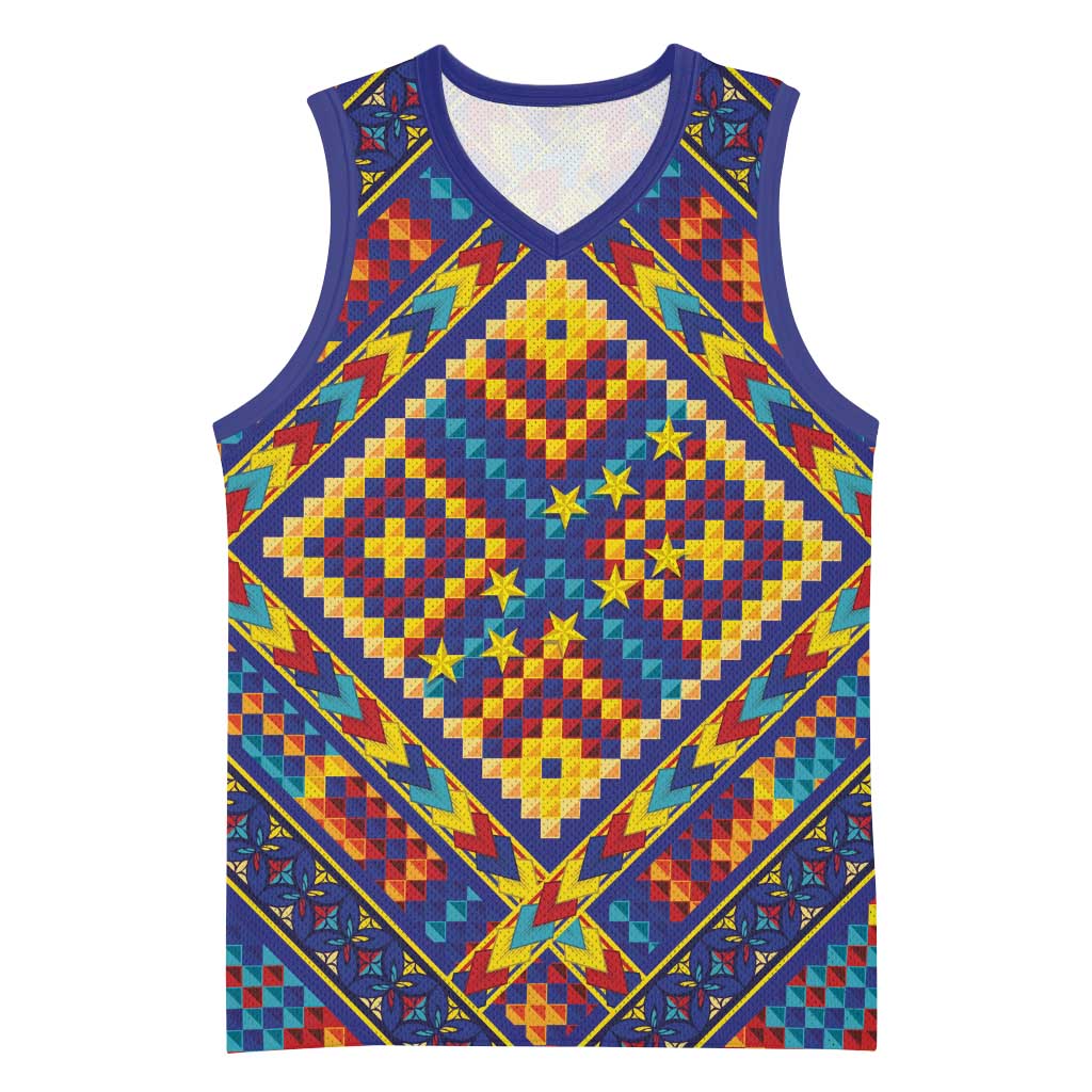 Kolose-Tuvalu Crochet Basketball Jersey with Polynesian and Pacific Tattoos LT03 Unisex Navy - Polynesian Pride