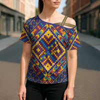 Kolose-Tuvalu Crochet Cross Shoulder Shirt with Polynesian and Pacific Tattoos LT03 - Polynesian Pride