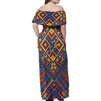 Kolose-Tuvalu Crochet Family Matching Off Shoulder Maxi Dress and Hawaiian Shirt with Polynesian and Pacific Tattoos - Polynesian Pride
