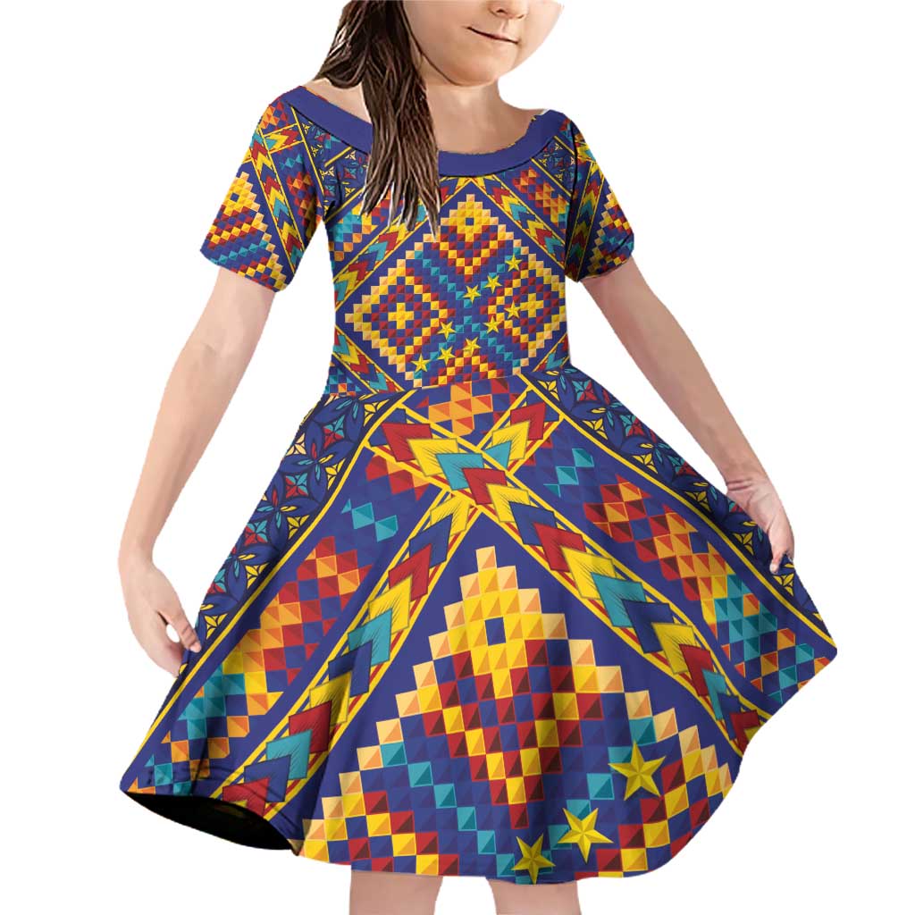 Kolose-Tuvalu Crochet Family Matching Off Shoulder Short Dress and Hawaiian Shirt with Polynesian and Pacific Tattoos - Polynesian Pride