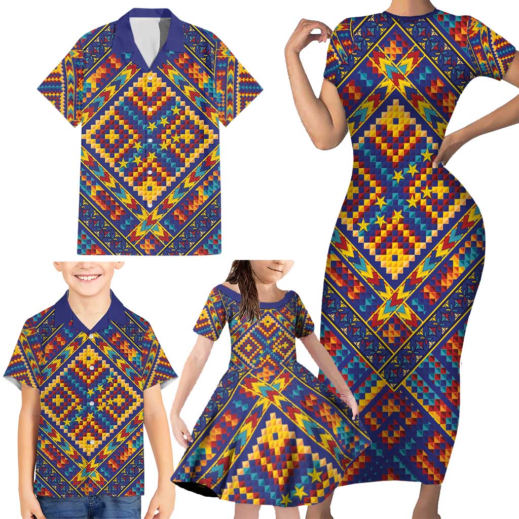 Kolose-Tuvalu Crochet Family Matching Short Sleeve Bodycon Dress and Hawaiian Shirt with Polynesian and Pacific Tattoos - Polynesian Pride