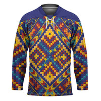 Kolose-Tuvalu Crochet Hockey Jersey with Polynesian and Pacific Tattoos LT03 Unisex Navy - Polynesian Pride