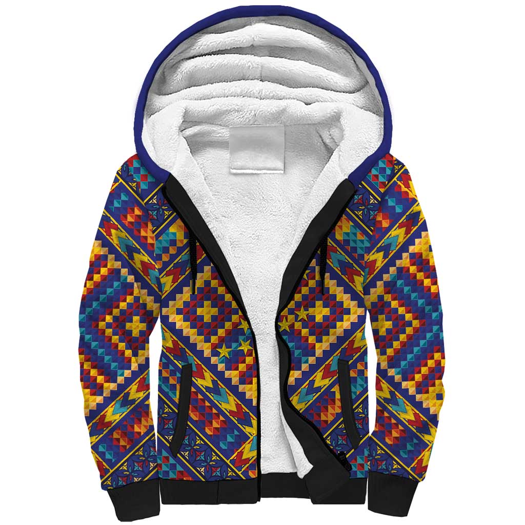 Kolose-Tuvalu Crochet Sherpa Hoodie with Polynesian and Pacific Tattoos - Polynesian Pride
