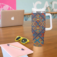 Kolose-Tuvalu Crochet Tumbler With Handle with Polynesian and Pacific Tattoos - Polynesian Pride