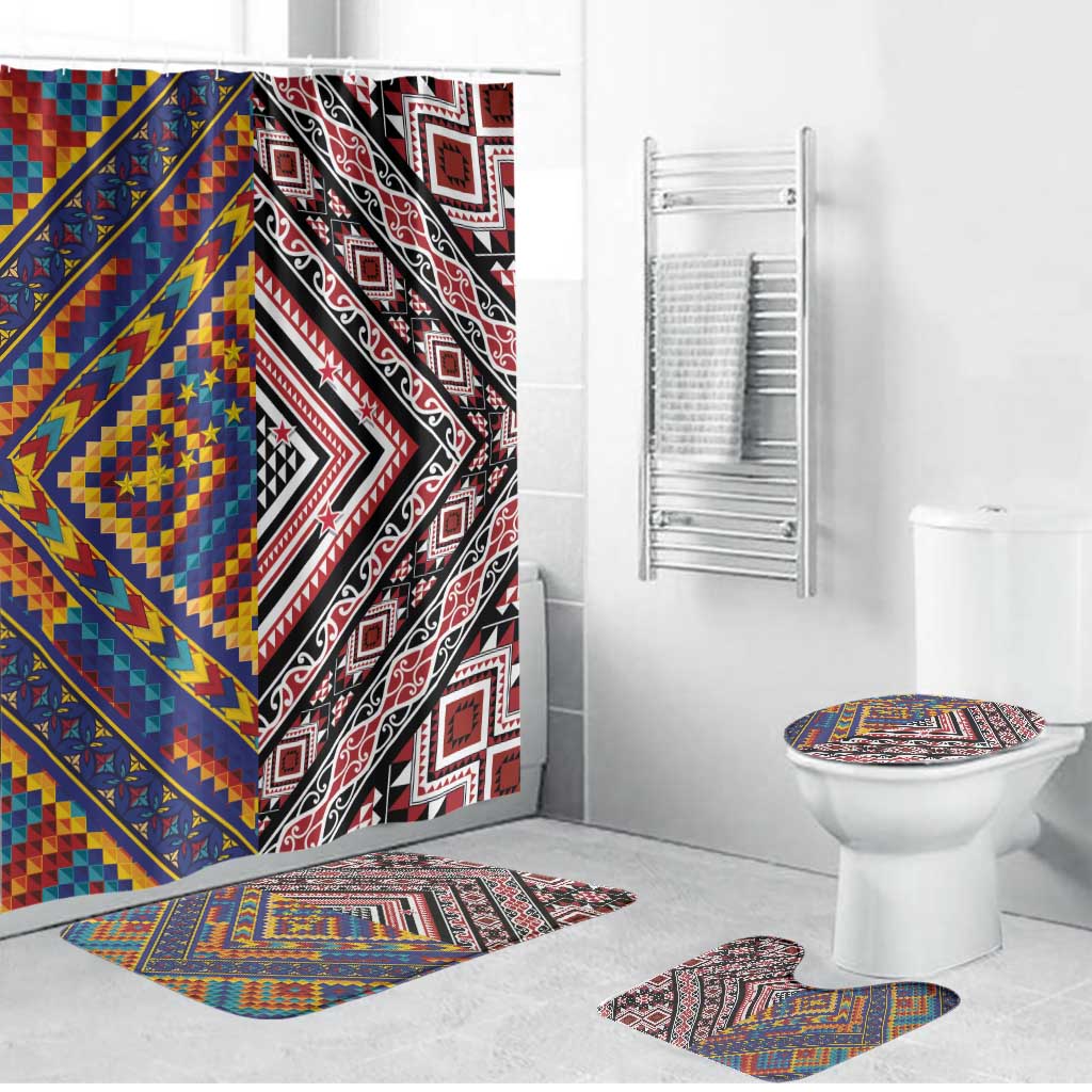 Tuvaluan and New Zealand Culture Bathroom Set The Art of Kolose and Taniko - Polynesian Pride