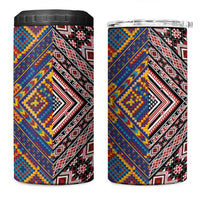 Tuvaluan and New Zealand Culture 4 in 1 Can Cooler Tumbler The Art of Kolose and Taniko - Polynesian Pride