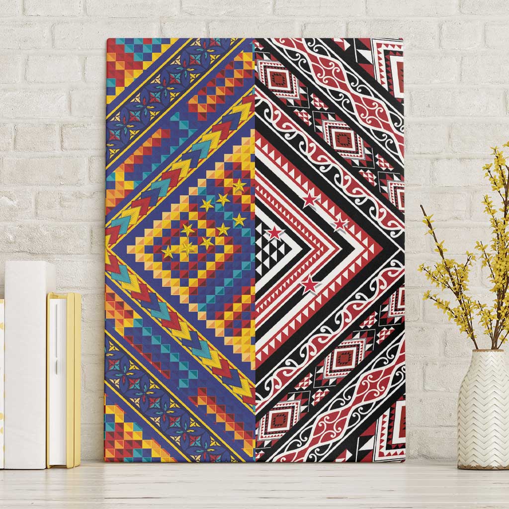 Tuvaluan and New Zealand Culture Canvas Wall Art The Art of Kolose and Taniko - Polynesian Pride