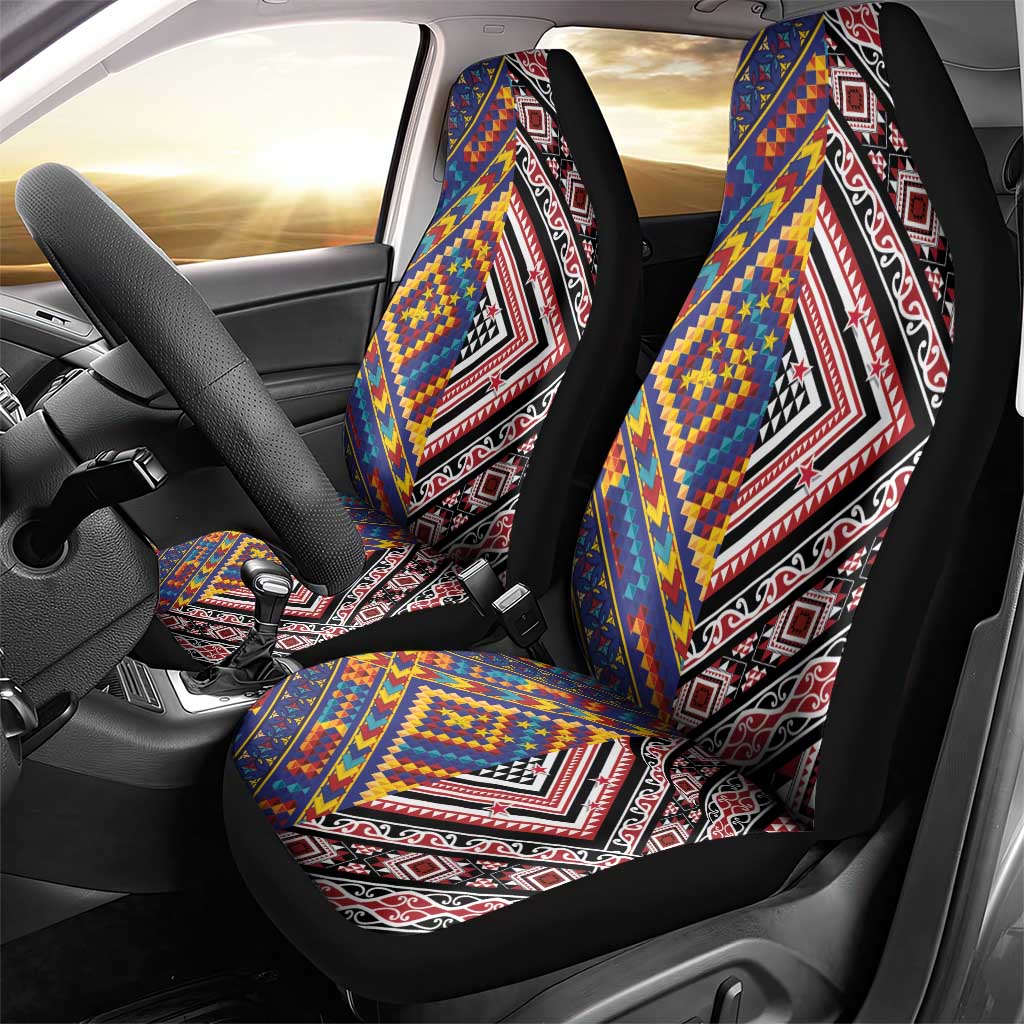 Tuvaluan and New Zealand Culture Car Seat Cover The Art of Kolose and Taniko - Polynesian Pride