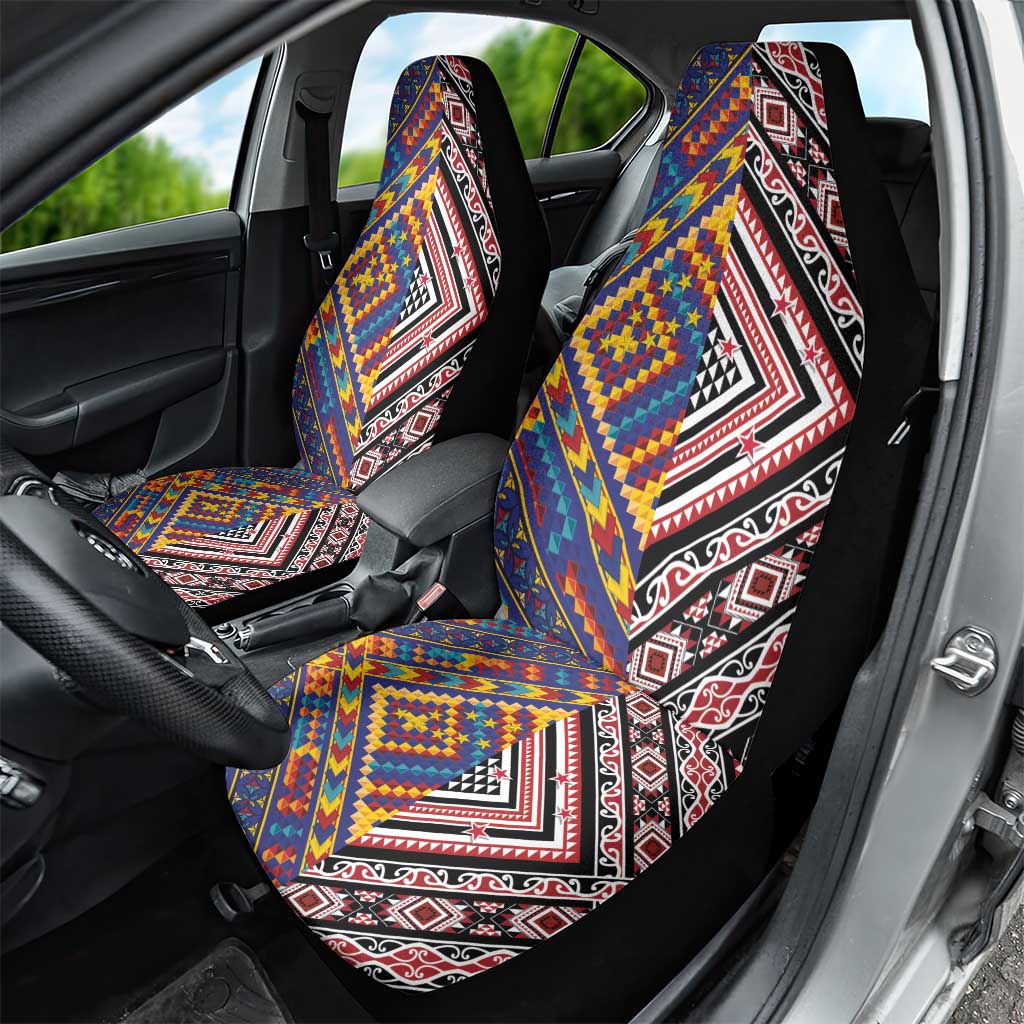Tuvaluan and New Zealand Culture Car Seat Cover The Art of Kolose and Taniko - Polynesian Pride