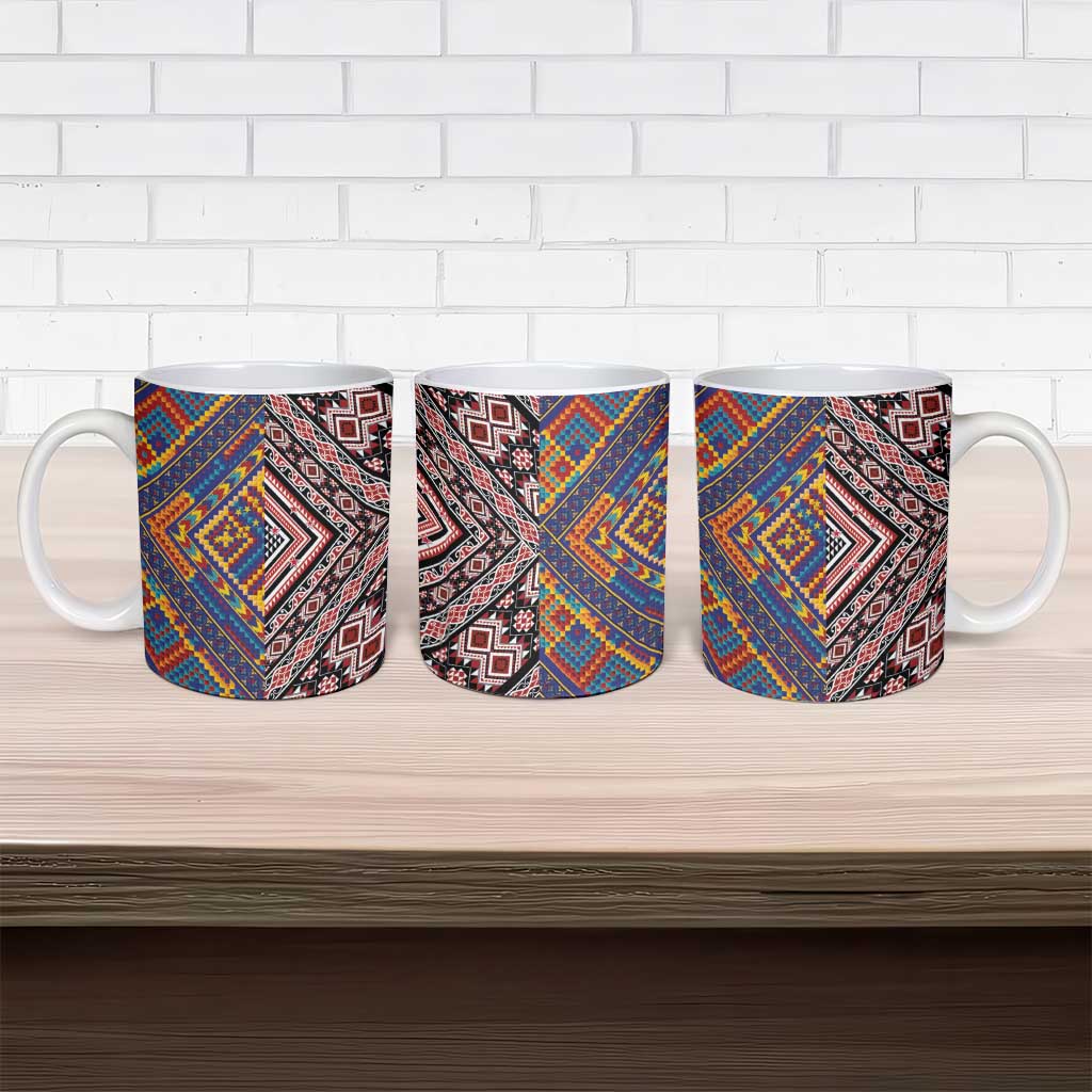 Tuvaluan and New Zealand Culture Ceramic Mug The Art of Kolose and Taniko - Polynesian Pride