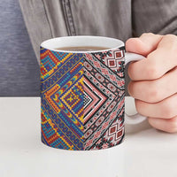 Tuvaluan and New Zealand Culture Ceramic Mug The Art of Kolose and Taniko - Polynesian Pride