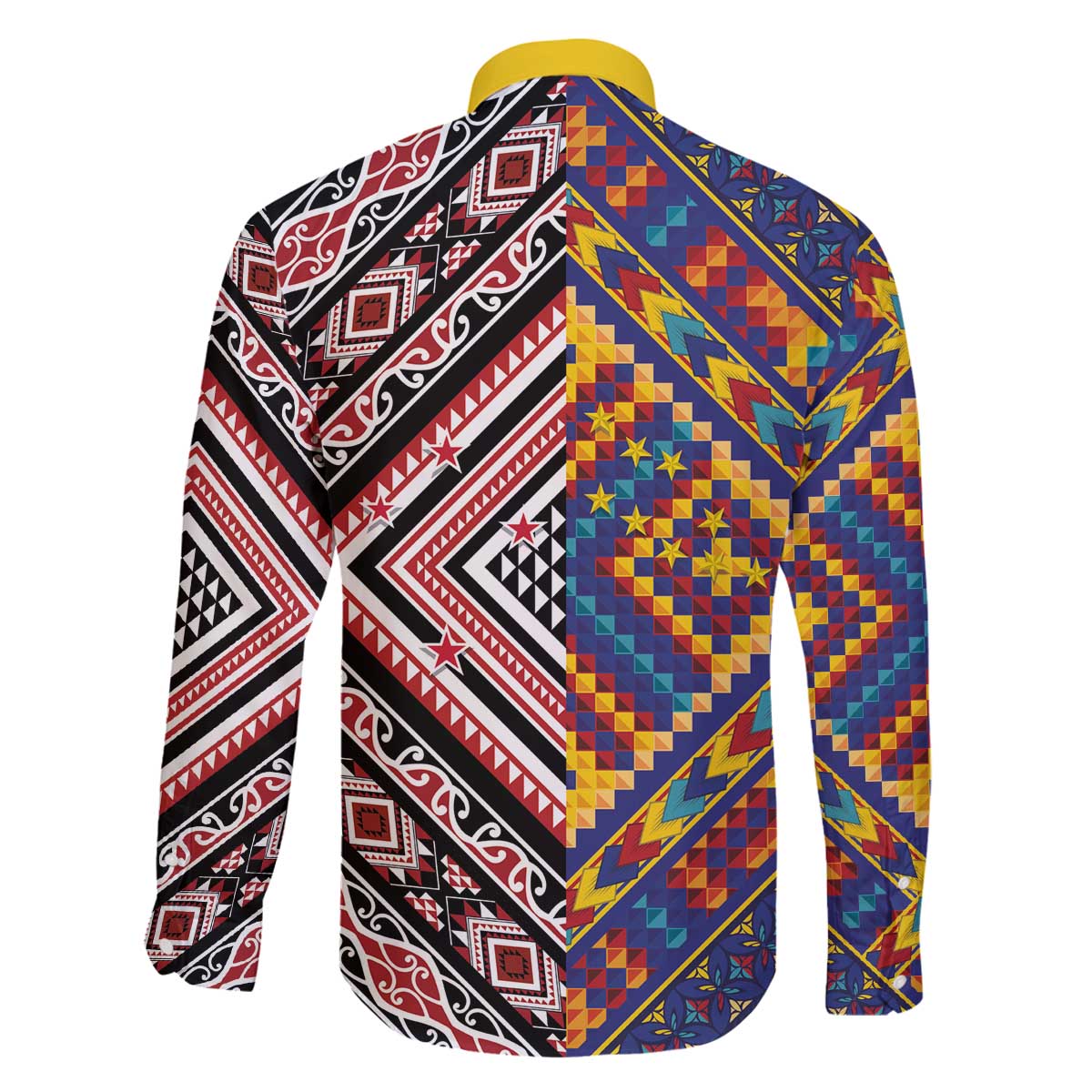 Tuvaluan and New Zealand Culture Family Matching Off The Shoulder Long Sleeve Dress and Hawaiian Shirt The Art of Kolose and Taniko - Polynesian Pride