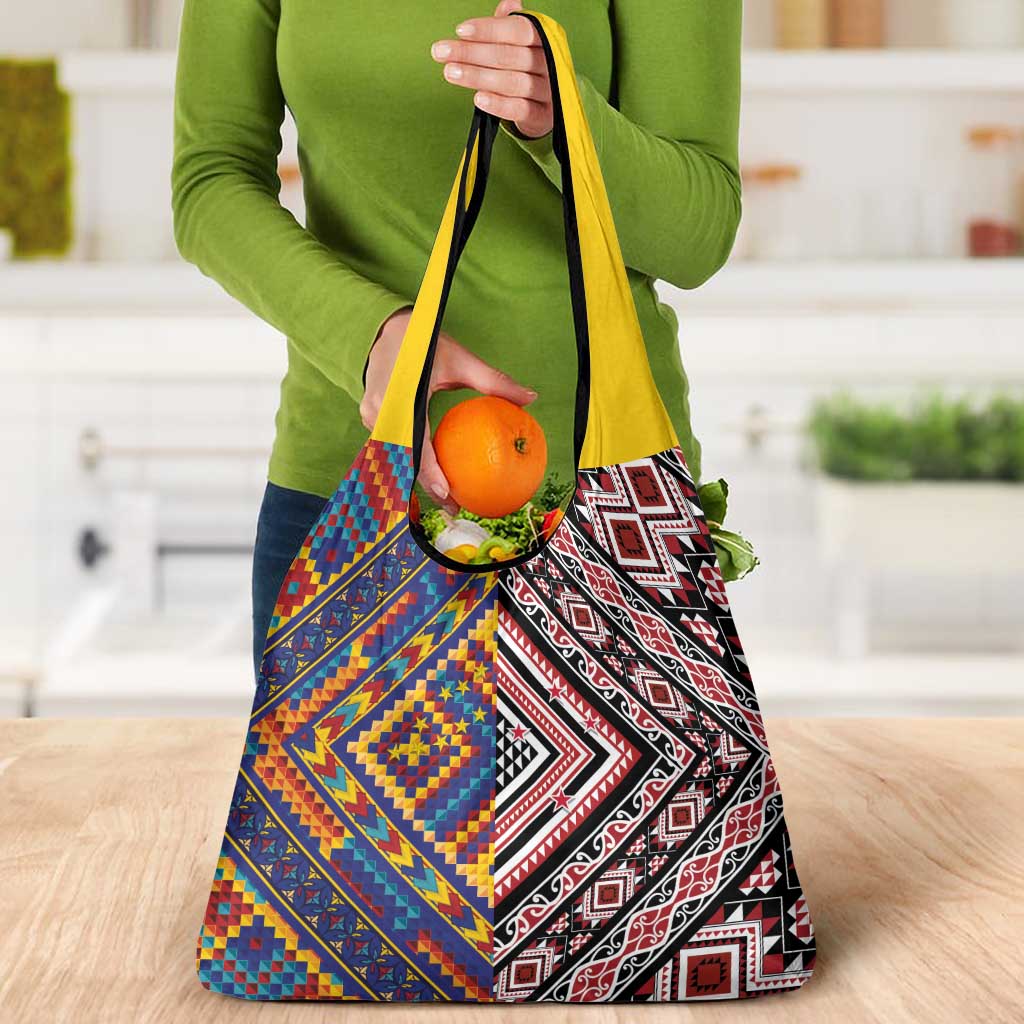Tuvaluan and New Zealand Culture Grocery Bag The Art of Kolose and Taniko LT03 - Polynesian Pride