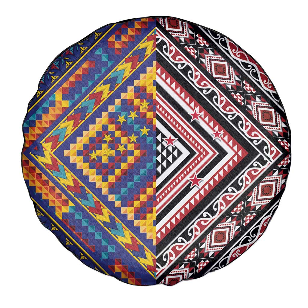 Tuvaluan and New Zealand Culture Spare Tire Cover The Art of Kolose and Taniko - Polynesian Pride