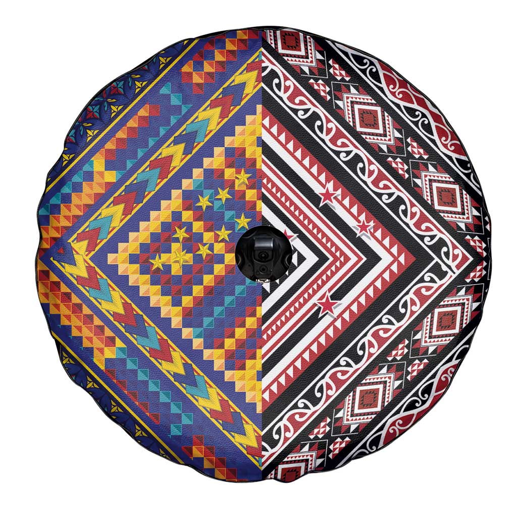 Tuvaluan and New Zealand Culture Spare Tire Cover The Art of Kolose and Taniko - Polynesian Pride