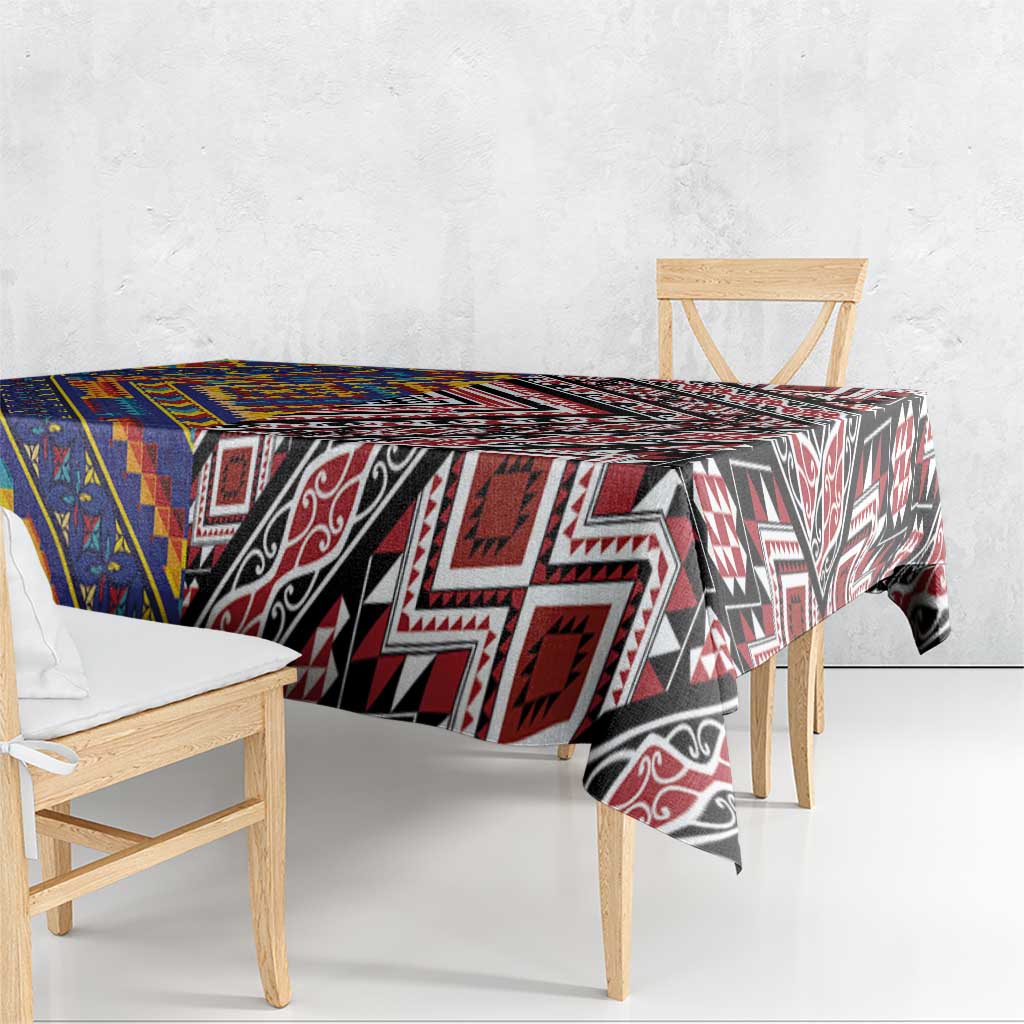 Tuvaluan and New Zealand Culture Tablecloth The Art of Kolose and Taniko - Polynesian Pride