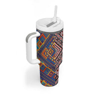 Tuvaluan and New Zealand Culture Tumbler With Handle The Art of Kolose and Taniko LT03 - Polynesian Pride