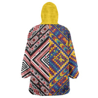 Tuvaluan and New Zealand Culture Wearable Blanket Hoodie The Art of Kolose and Taniko LT03 - Polynesian Pride