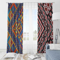 Tuvaluan and New Zealand Culture Window Curtain The Art of Kolose and Taniko LT03 - Polynesian Pride
