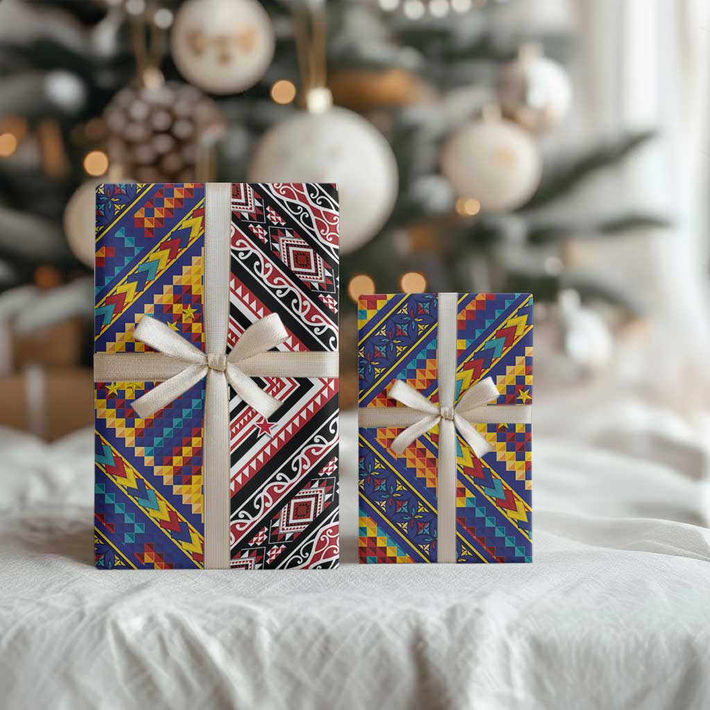 Tuvaluan and New Zealand Culture Wrapping Paper The Art of Kolose and Taniko - Polynesian Pride