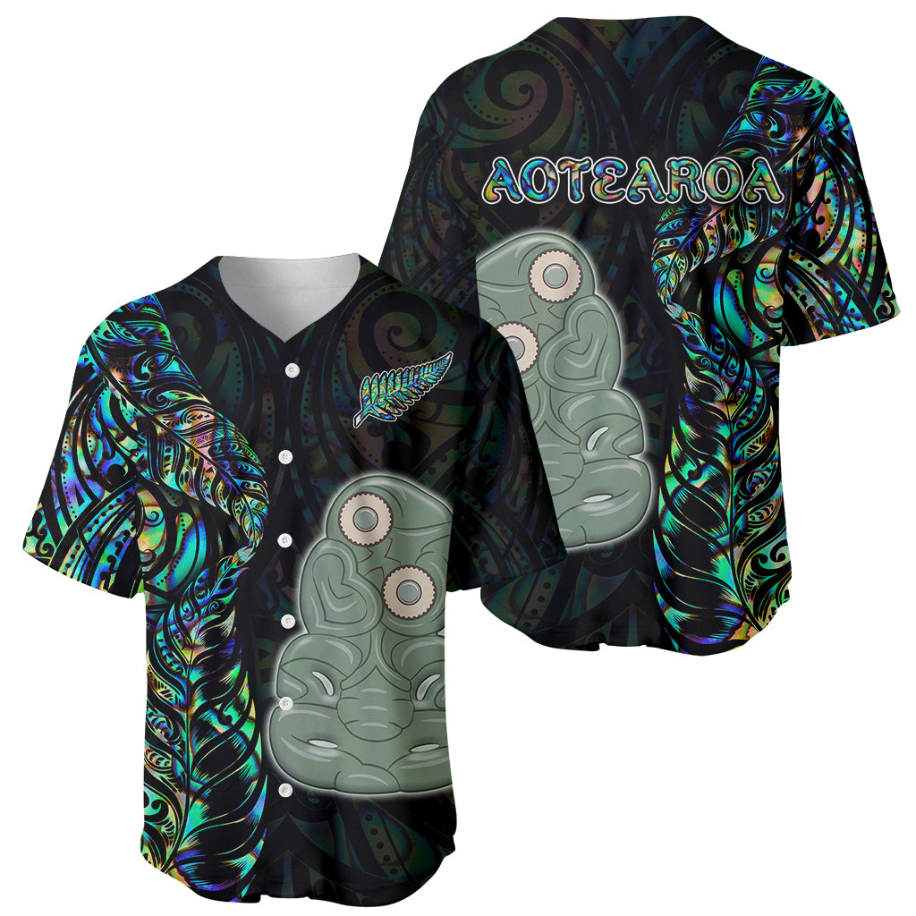 New Zealand Baseball Jersey Silver Fern and Hei Tiki with Papua Shell Maori Tribal LT03 - Polynesian Pride