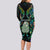 New Zealand Long Sleeve Bodycon Dress Silver Fern and Hei Tiki with Papua Shell Maori Tribal LT03 - Polynesian Pride