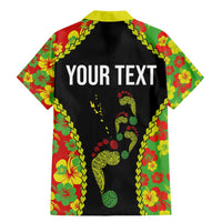 Personalised Vanuatu Running Family Matching Mermaid Dress and Hawaiian Shirt Footprint and Hibiscus Polynesian Style LT03 - Polynesian Pride