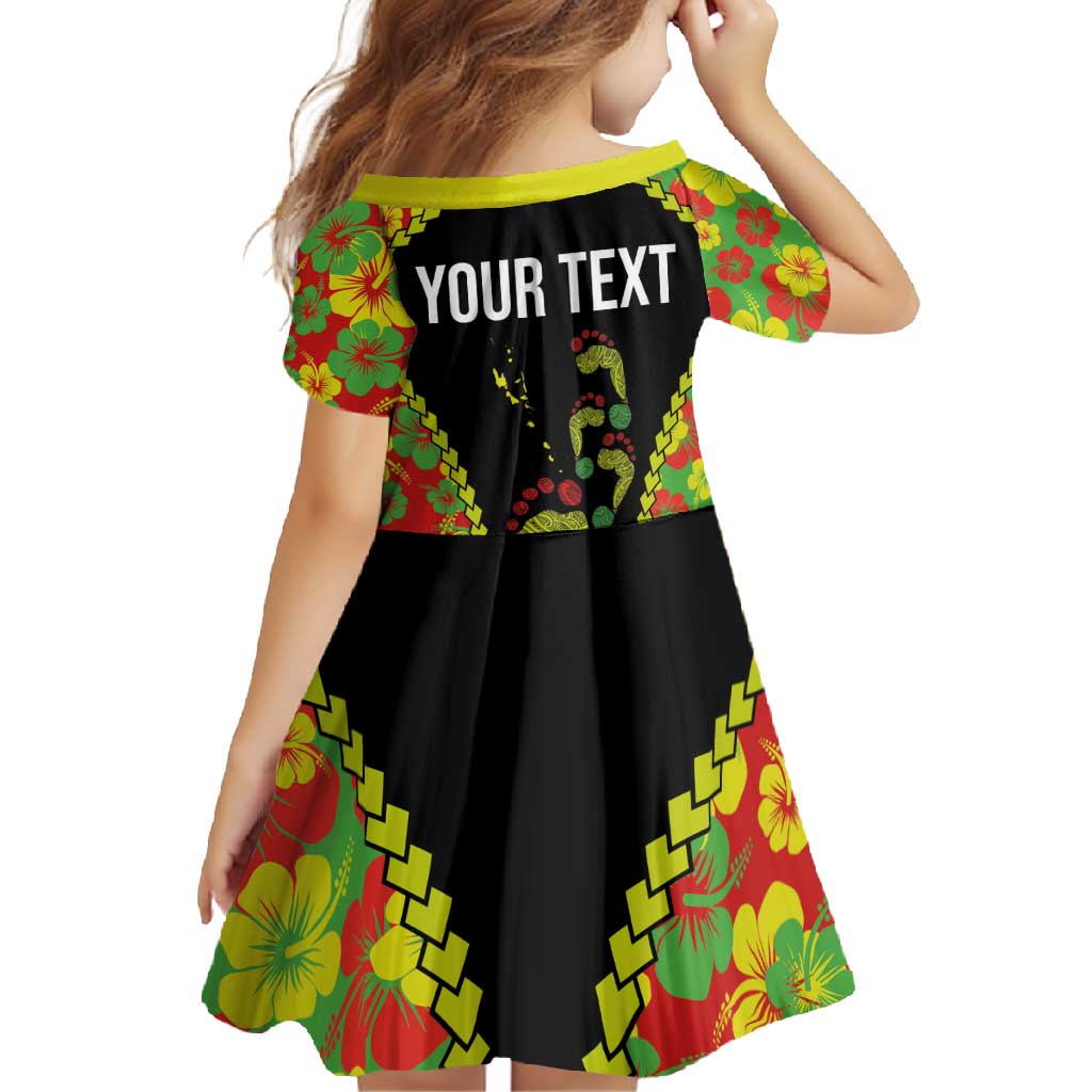 Personalised Vanuatu Running Family Matching Summer Maxi Dress and Hawaiian Shirt Footprint and Hibiscus Polynesian Style LT03 - Polynesian Pride