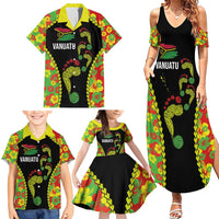 Personalised Vanuatu Running Family Matching Summer Maxi Dress and Hawaiian Shirt Footprint and Hibiscus Polynesian Style LT03 - Polynesian Pride