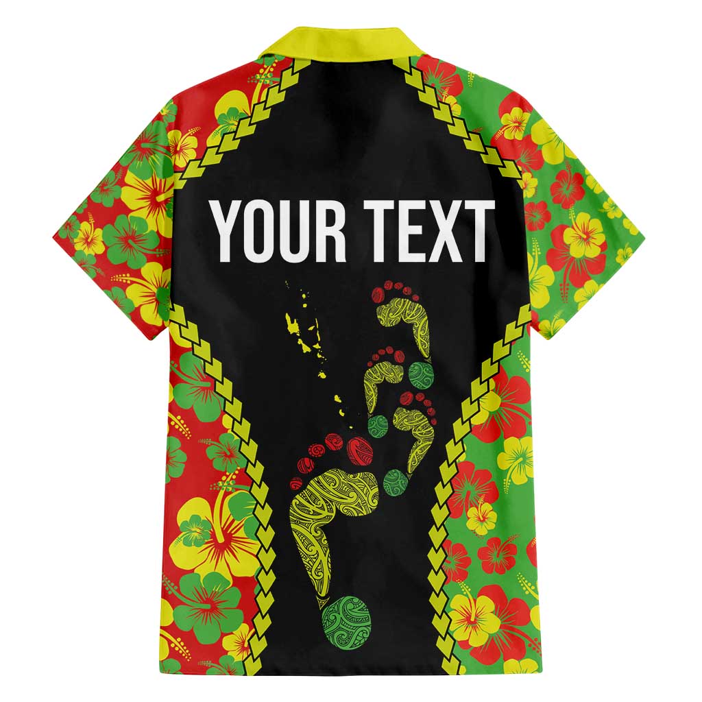 Personalised Vanuatu Running Family Matching Summer Maxi Dress and Hawaiian Shirt Footprint and Hibiscus Polynesian Style LT03 - Polynesian Pride
