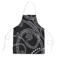 Hawaiian Kakau Art and Hisbiscus Tattoo Apron Tribal Pattern-Silver Style - Polynesian Pride