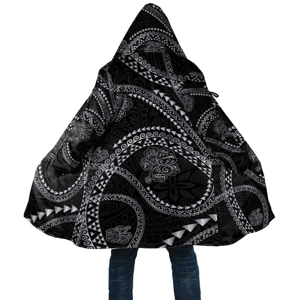 Hawaiian Kakau Art and Hisbiscus Tattoo Cloak Tribal Pattern-Silver Style - Polynesian Pride