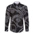 Hawaiian Kakau Art and Hisbiscus Tattoo Family Matching Mermaid Dress and Hawaiian Shirt Tribal Pattern-Silver Style - Polynesian Pride