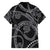 Hawaiian Kakau Art and Hisbiscus Tattoo Family Matching Off Shoulder Short Dress and Hawaiian Shirt Tribal Pattern-Silver Style - Polynesian Pride