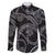 Hawaiian Kakau Art and Hisbiscus Tattoo Family Matching Short Sleeve Bodycon Dress and Hawaiian Shirt Tribal Pattern-Silver Style - Polynesian Pride