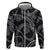 Hawaiian Kakau Art and Hisbiscus Tattoo Hoodie Tribal Pattern-Silver Style - Polynesian Pride