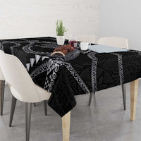 Hawaiian Kakau Art and Hisbiscus Tattoo Tablecloth Tribal Pattern-Silver Style - Polynesian Pride