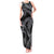 Hawaiian Kakau Art and Hisbiscus Tattoo Tank Maxi Dress Tribal Pattern-Silver Style - Polynesian Pride