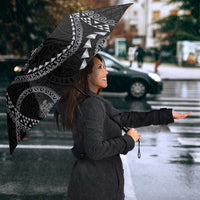 Hawaiian Kakau Art and Hisbiscus Tattoo Umbrella Tribal Pattern-Silver Style - Polynesian Pride