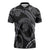 Hawaiian Kakau Art and Hisbiscus Tattoo Zipper Polo Shirt Tribal Pattern-Silver Style - Polynesian Pride
