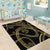 Hawaiian Kakau Art and Hisbiscus Tattoo Area Rug Tribal Pattern-Gold Style - Polynesian Pride