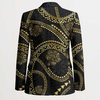 Hawaiian Kakau Art and Hisbiscus Tattoo Blazer Tribal Pattern-Gold Style - Polynesian Pride