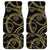 Hawaiian Kakau Art and Hisbiscus Tattoo Car Mats Tribal Pattern-Gold Style - Polynesian Pride