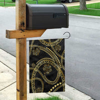 Hawaiian Kakau Art and Hisbiscus Tattoo Garden Flag Tribal Pattern-Gold Style - Polynesian Pride