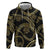 Hawaiian Kakau Art and Hisbiscus Tattoo Hoodie Tribal Pattern-Gold Style - Polynesian Pride