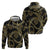 Hawaiian Kakau Art and Hisbiscus Tattoo Hoodie Tribal Pattern-Gold Style - Polynesian Pride