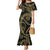 Hawaiian Kakau Art and Hisbiscus Tattoo Mermaid Dress Tribal Pattern-Gold Style - Polynesian Pride