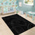 Hawaiian Kakau Art and Hisbiscus Tattoo Area Rug Tribal Pattern-Black Gradient Style - Polynesian Pride